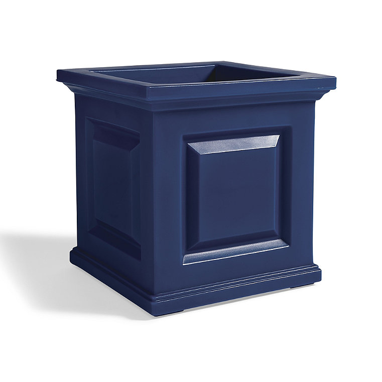 Nantucket Easy-Care Square Planter - Indigo, 20" - Grandin Road