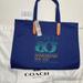 Coach Bags | Coach Logo 80th Anniversary 100 Recycled Bag Canvas Tote 42 Signature Purse | Color: Blue | Size: Os
