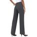 Plus Size Women's Classic Bend Over® Pant by Roaman's in Dark Charcoal (Size 44 W) Pull On Slacks