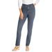 Plus Size Women's Comfort Curve Straight-Leg Jean by Woman Within in Medium Stonewash Sanded (Size 36 WP)