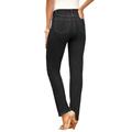 Plus Size Women's Invisible Stretch® Contour Straight-Leg Jean by Denim 24/7 in Black Denim (Size 34 T)