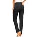Plus Size Women's Invisible Stretch® Contour Straight-Leg Jean by Denim 24/7 in Black Denim (Size 34 T)