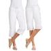 Plus Size Women's Convertible Length Cargo Capri Pant by Woman Within in White (Size 42 W)