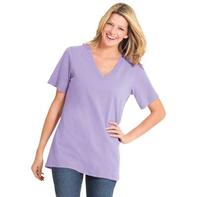 Plus Size Women's Perfect Short-Sleeve V-Neck Tee by Woman Within in Soft Iris (Size 7X) Shirt