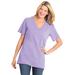 Plus Size Women's Perfect Short-Sleeve V-Neck Tee by Woman Within in Soft Iris (Size 7X) Shirt