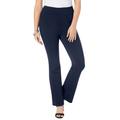 Plus Size Women's Essential Stretch Yoga Pant by Roaman's in Navy (Size 42/44) Bootcut Pull On Gym Workout