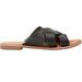 Wide Width Women's Multi-Strap Leather Sandal by ellos in Black (Size 8 1/2 W)