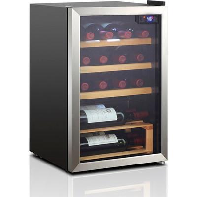 Hanseatic Weinkühlschrank HWC20FCBH, für 20 Standardflaschen á 075l F (A bis G) schwarz Kühlschränke Haushaltsgeräte