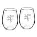 Phillips Exeter Academy Big Red 21oz. 2-Piece Stemless Wine Glass Set