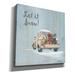 The Holiday Aisle® Let It Snow by Pam Britton - Wrapped Canvas Textual Art Print Canvas in Blue | 18 H x 18 W x 0.75 D in | Wayfair