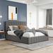 Latitude Run® Lift Up Storage Platform Bed Upholstered/Linen in Gray | 48.6 H x 58.8 W x 77.9 D in | Wayfair 2C64A57552BF4B11ABEDEAD8F18AC4F3