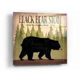 Loon Peak® Take A Hike Bear Black Bear Stout by Ryan Fowler - Unframed Graphic Art Plastic/Acrylic | 12 H x 12 W x 0.13 D in | Wayfair
