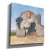 Rosalind Wheeler Country Rooster by Pam Britton - Wrapped Canvas Painting Print Canvas in Blue | 12 H x 12 W x 0.75 D in | Wayfair