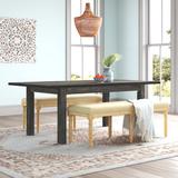 Mistana™ Katarina Extendable Dining Table Wood/Metal in Brown/Gray | 30 H in | Wayfair 29B945BD29CB4A0CB5A07DE9B1DAB5DF