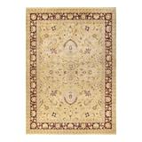 Overton Hand Knotted Wool Vintage Inspired Traditional Mogul Yellow Area Rug - 9 X 12