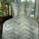Thomas Collection Soft Gray White Fox Faux Fur Throw Blanket, Handmade in USA, 16483T