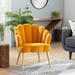 Yellow Wood Modern Accent Chair 31 x 27 x 22 In - 27 x 22 x 31 Round