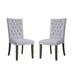 Monlon Dining Chair (Set-2) in Gray Fabric & Gray Oak