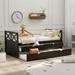 Modern Pine Multi Functional Daybed with Drawers and Trundle, Espresso