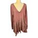 Free People Dresses | Free People We The Free Oversized Asymmetric Hem Long Sleeves Dress | Top | Color: Brown/Red | Size: Xs