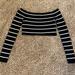 American Eagle Outfitters Sweaters | Black & White Stripe Off-The-Shoulder Cropped Sweater | Color: Black/White | Size: S