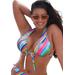 Plus Size Women's Innovator Multi-Way Triangle Bikini Top by Swimsuits For All in Rainbow Stripe (Size 22)