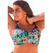 Plus Size Women's Crochet Bra Sized Underwire Bikini Top by Swimsuits For All in Tropical (Size 44 DD)