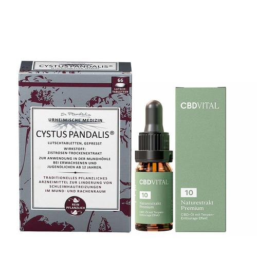 Naturextrakt Premium 10% CBD Vital Tropfen + Cystus Pandalis Lutschtabletten 1 St Set