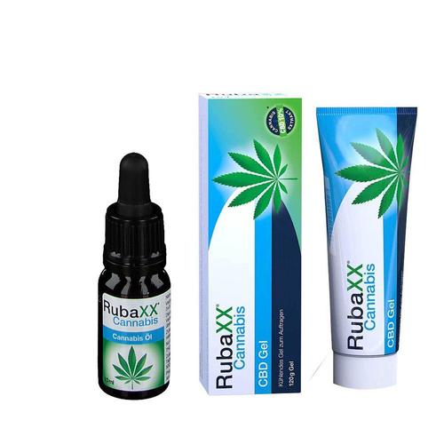 Rubaxx Cannabis Tropfen zum Einnehmen + CBD Gel 1 St Set