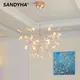 SANDYHA – plafonnier LED suspendu en rotin design nordique idéal pour un salon une salle à manger