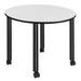 Kee 48" Round Mobile Breakroom Table- Grey/ Black