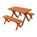 Pine 4' Cross-Leg Picnic Table with 2 Benches