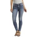 Silver Jeans Damen Suki Mid Rise Skinny Jeans, Dark Wash Met, 26W x 29L