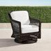 Hampton Swivel Lounge Chair in Black Walnut Finish - Belle Damask Indigo, Standard - Frontgate
