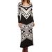 Free People Dresses | Free People Maxi Blackcream Bauhaus Knit Sweater Sleeve Casual Maxi Dress | Color: Black/Gray | Size: S