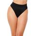 Plus Size Women's High Waist Cheeky Bikini Brief by Swimsuits For All in Black (Size 16)