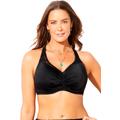 Plus Size Women's Crochet Bra Sized Underwire Bikini Top by Swimsuits For All in Black (Size 42 F)