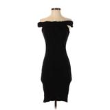 Kendall & Kylie Casual Dress - Bodycon Off The Shoulder Strapless: Black Solid Dresses - Women's Size X-Small