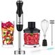 Keylitos 5-in-1 Immersion Hand Blender, Powerful 800 Watt 12-Speed Corded Blender with Sturdy Titanium Plated Stainless Steel Blades, Includes 500 ml Chopper, 600 ml Beaker, Whisk and Milk Frother