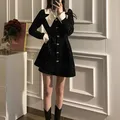 Robe de soirée noire vintage pour femmes mini robe gothique élégante vêtements Lolita Kawaii robe