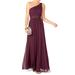 Adrianna Papell Womens Dress Purple Size 20 Plus One-Shoulder Gown