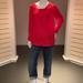 J. Crew Tops | J.Crew Nwt Red Linen Top Size 2p Button Detail On Shoulders And Cuff | Color: Red | Size: Various