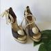 Kate Spade Shoes | Kate Spade Chocolate Brown Satin Open Toe Wedges | Color: Brown/Tan | Size: 9