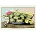 Buyenlarge A Dish of Medlars, a Rose, & Almonds by Giovanna Garzoni Painting Print in Brown/Green/Yellow | 24 H x 36 W x 1.5 D in | Wayfair