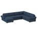 Multi Color Sectional - Edgecombe Furniture 140" Wide Right Hand Facing Sleeper Corner Sectional /Upholstery | 38 H x 140 W x 38 D in | Wayfair