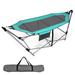 Arlmont & Co. Chrisshanno Camping Hammock w/ Stand Polyester in Gray/Black | 35 H x 32.5 W x 90 D in | Wayfair B4A8F38004C94BE4A63BCFB82625561D