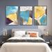 Everly Quinn Abstract Aluminum Framed Wall Art - 3 Piece Picture Aluminum Frame Print Set On Canvas Canvas | 24.3 H x 48.3 W x 1.65 D in | Wayfair