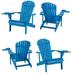 Rosecliff Heights Colyn Solid Wood Adirondack Chair Wood in Blue | 26 H x 33 W x 32 D in | Wayfair E7D2C2FCCF474B30865D898F8A028DEF