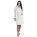 Eider & Ivory™ Premium Printed Flannel Bath Robe w/ Pockets For Women White M/L Polyester | 41 H x 23.5 W in | Wayfair