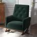 Hashtag Home Achna Mid Century Modern Rocker Livingroom & Bedroom Rocking Chair Wood/Velvet/Solid Wood in Brown | 37.5 H x 27.5 W x 34 D in | Wayfair